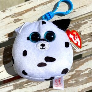 Ty The Squish-a-Boos Collection Fetch Dalmatian Dog 3.5” Clip